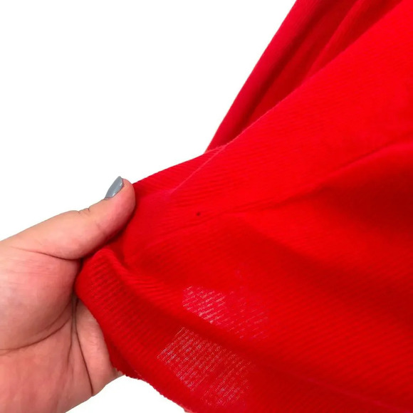 Balmain Red Cotton Ribbed Long Sleeve Scoop Neck Tee‎ Shirt Size XL **Flawed - Picture 4 of 12